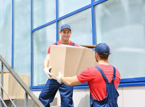 Modern moving trucks used by French removal companies