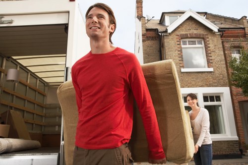 Professional movers assisting with a move in France