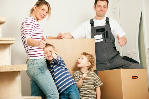 Professional movers loading a truck